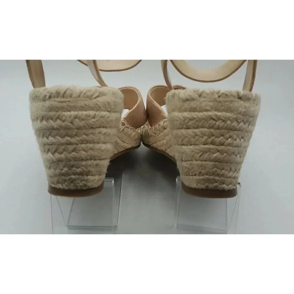 Vince Camuto Women Heel Wedge Shoes Open Toe Rose Gold Espadrille Sandal 9.5M
